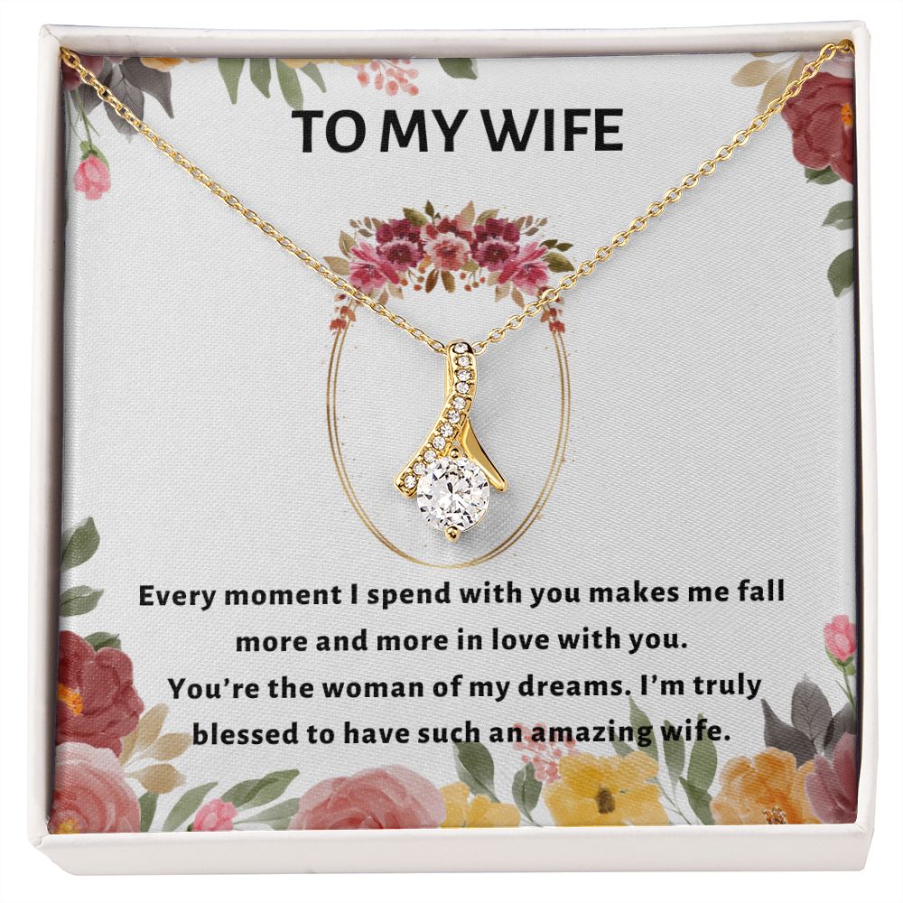 Message Card Heart Necklace To Wife - Not First Date First Kiss – Ruby Peach